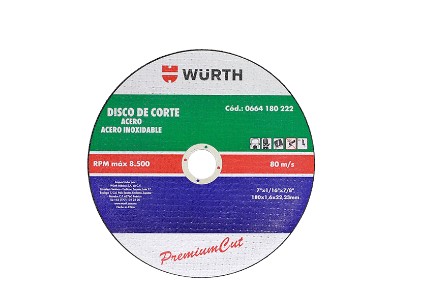 DISCO DE CORTE PREMIUM CUT 180 X 1.6 X 22.23 7 PULGADAS